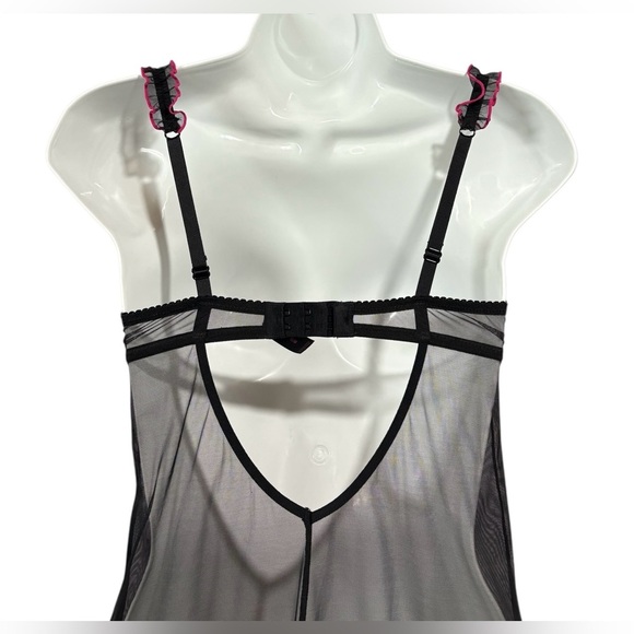 NEW, La SENZA Love, Black & Pink Babydoll Chemise, Size Medium 🫦 - Picture 8 of 11